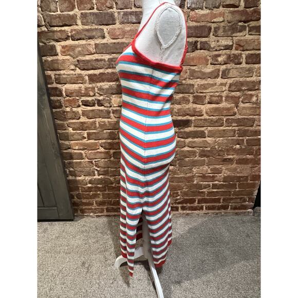 Pink Lilly Striped Sweater Dress Maxi Size M Sleeveless Stretch - So Pretty! - Picture 3 of 7